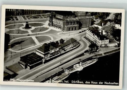 Dresden Fliegeraufnahme Ital. Dörfchen das Haus der Hochzeiten