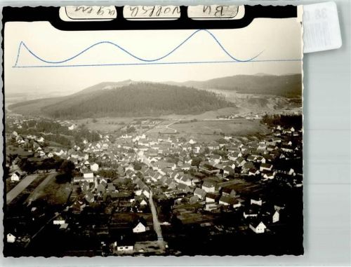 Wolfshagen Fliegeraufnahme des Ortes Foto Original aus Archiv eines Ansichtskartenverlages Ort handschriftlich Farbstriche im Bild