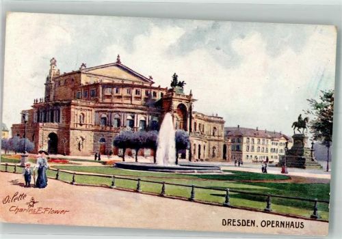 Dresden 1910 sign. Flower, Charles Opernhaus Verlag Raphael Tuck & Sons Oilette No. 729
