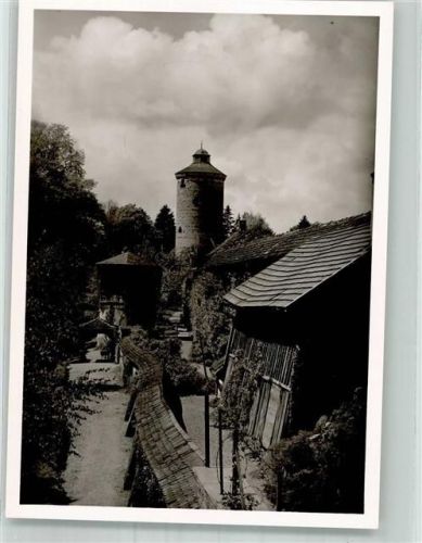 Isny Stadtgraben mit Diebsturm Foto Original aus Archiv eines Ansichtskartenverlages Ort handschriftlich