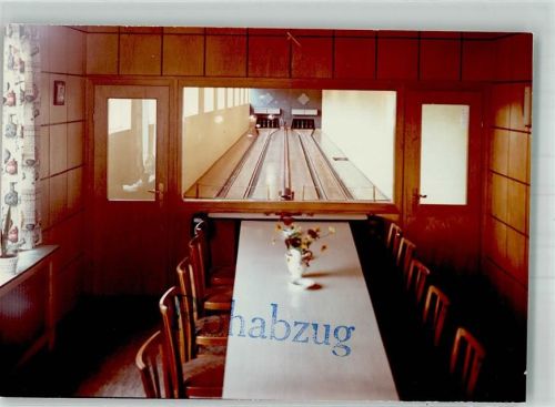 Nortorf Hotel Schützenhof Kegelbahn Foto Original aus Archiv eines Ansichtskartenverlages Ort handschriftlich