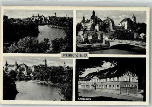 Neuburg Schloss Donaubrücke Kneippheim und Hofkirche Verlag Zieher, Ottmar Nr. 373