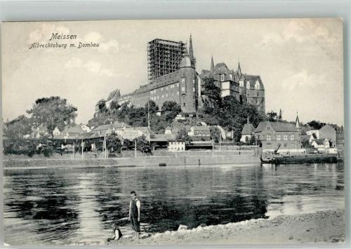 Meißen Albrechtsburg mit dem eingerüsteten Dom