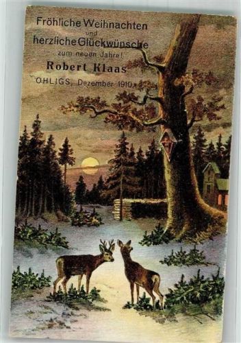 Ohligs 1910 Wildtiere Wald Weihnachten Winter