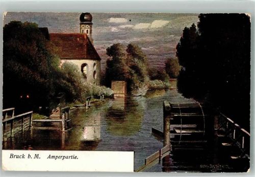 Bruck 1915 Kirche Amperpartie