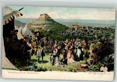 Weinsberg 1905 Audienz vor einem Fürsten vor der Burg Weibertreu Verlag Louis Glaser 6688
