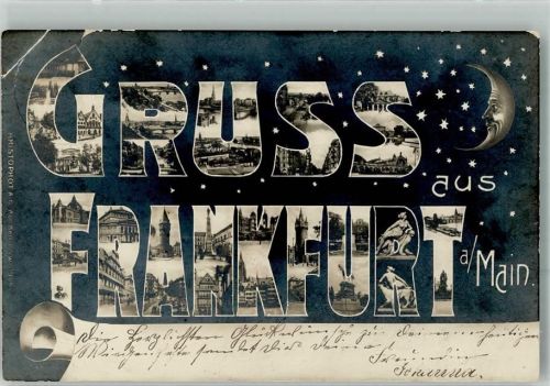 Frankfurt 1904 Mond Sterne Gruss aus