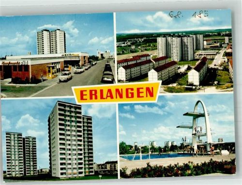 Erlangen Schwimmbad Geschäft Wohnhochhaus