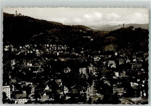 Weinheim Panorama des Ortes mit Wachenburg und Burg Windeck