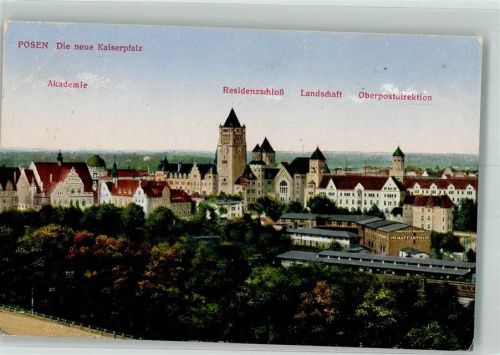Posen 1916 Akademie Schloss Postamt Feldpost WK I