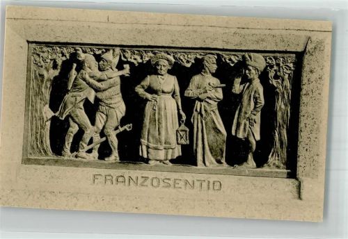 Stavenhagen Reliefbild aus Fritz Reuters Werken an seinem Denkmal in Stemhagen 2. Franzosentid Ort lt. Verlag