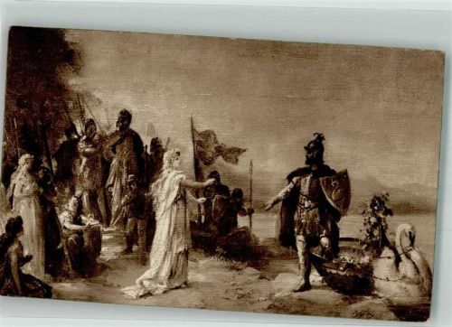 Szene aus der Oper Lohengrin Lohengrins Ankunft I. Akt W.R.B. & Co. Serie Nr. 3211