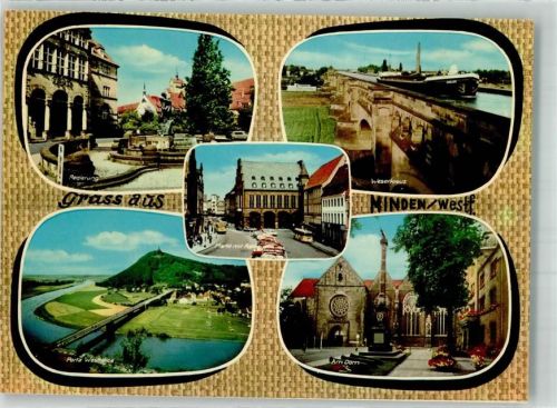 Minden Regierungsgebäude Markt mit Rathaus Porta Westfalica Weserkreuz Dom Verlag Lagerbauer & Co.