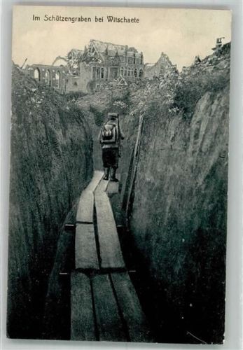 Ypres 1916 Feldpost WK I 39. Res. Div. Schützengraben Witschaete