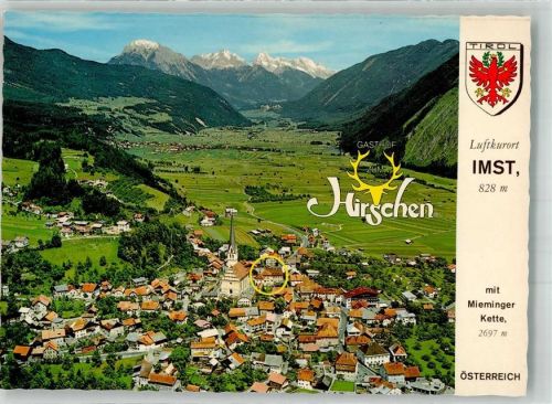 Imst Fliegeraufnahme Gasthaus zum Hirschen