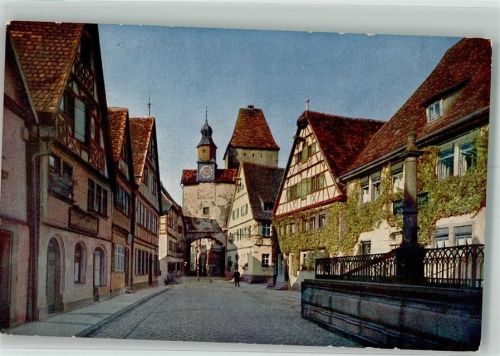 Rothenburg Hildenbrand Hans um 1910 - 25 Rödergasse m. Röderbogen u. Markusturm F.Ph.G. 3029