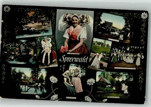 Lübbenau 1912 Spreewald-Trachten Spreewälderinnen Ort lt. Stempel