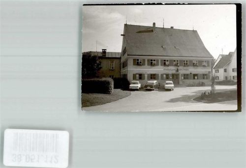 Lautrach Gasthaus zum weißen Rössle Oldtimer Foto Original aus Archiv eines Ansichtskartenverlages Ort handschriftlich