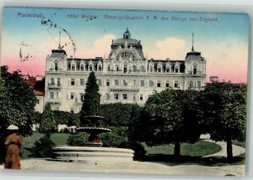Marianske Lazne 1912 Hotel Weimar Absteige-Quartier SM König von England