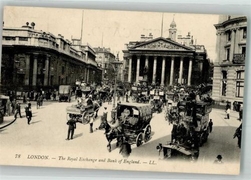 London Pferde- Omnibus The Royal Exchange Bank of England