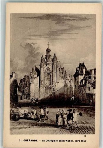 Guerande Kirche Marktszene 1840