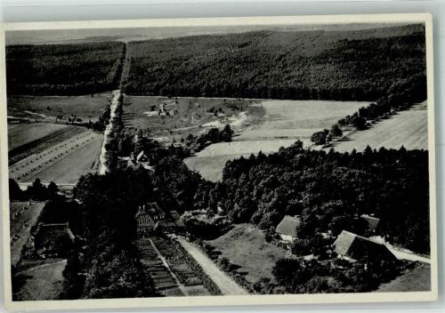 Wilsede 1936 Fliegeraufnahme vom Gasthaus Heidemuseum Verlag Helff & Stein