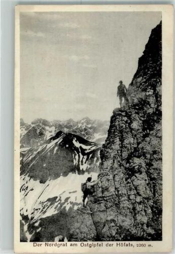Oberstdorf 1919 Nordgrat am Ostgipfel des Höfats Bergsteiger Fotograf Heimhuber Hüttenstempel