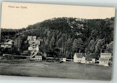 Kurort Oybin 1906 Panorama des Ortes Verlag Hermann Seibt 2473