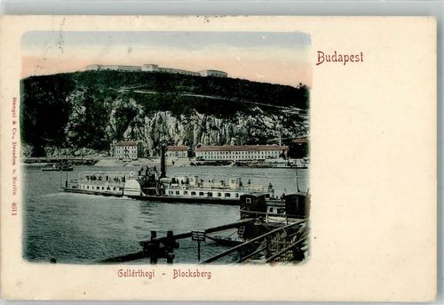Budapest 1900 Blocksberg Dampfschiff