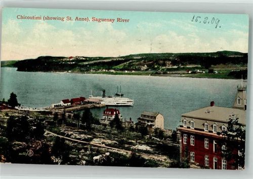 Quebec 1909 Dampfschiff Saguenay River Chicoutimi