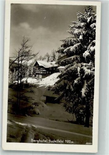 Sudelfeld 1934 Berghotel Sudelfeld im Winter Fotograf Huber Hüttenstempel