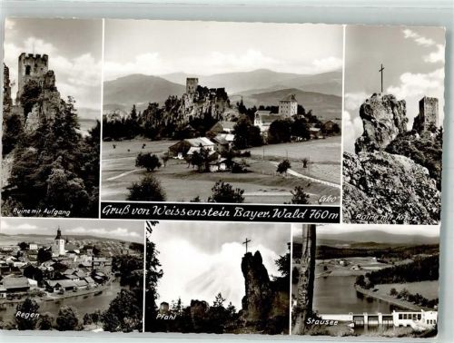 Weißenstein 1968 Burg Ruine Kreuz Stausee