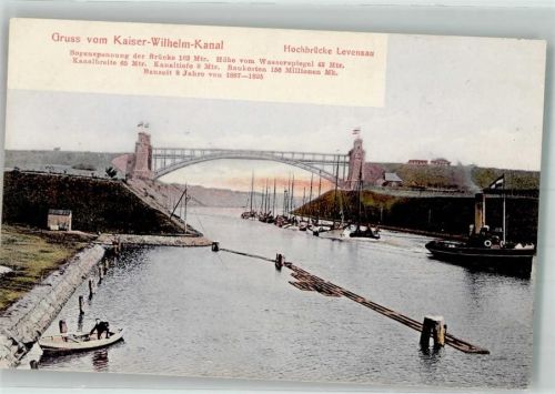 Levensau Kaiser-Wilhelm-Kanal mit Hochbrücke Levensau Fotograf Strahla Verlag Glückstadt & Münden 22061