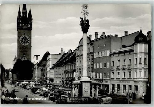 Straubing 1954 Denkmal Säule Auto Cafe Rohrmayer Notopfermarke Berlin