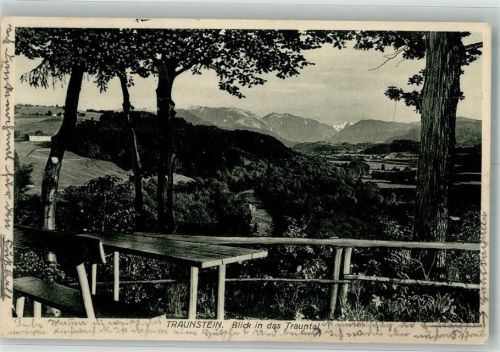 Traunstein 1930 Sitzbank oberhalb des Trauntales