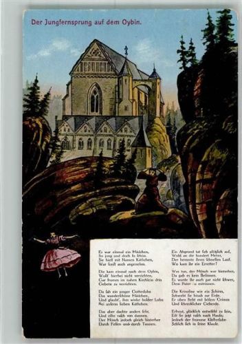 Kurort Oybin Jungfernsprung auf dem Oybin mit Gedicht Silesia-Verlag Nr. 39