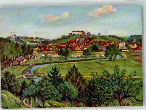 Ellwangen Foto AK nach Gemälde Hans Baumgärtner