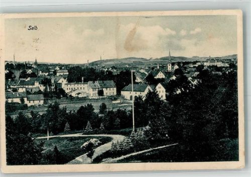 Selb 1928 Panorama des Ortes mit Stadtkirche St. Andreas