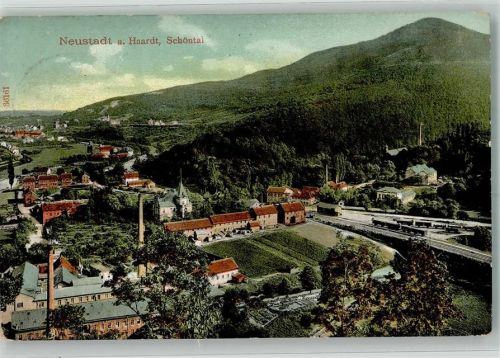 Neustadt 1906 Schöntal Bahnhof Bahnpost Frankfurt-Strassburg Zug 205