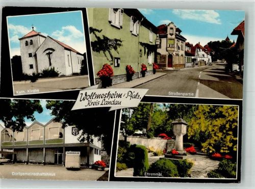 Wollmesheim 1976 Kath. Kirche Denkmal Ehrenmal Dorfgemeinschaftshaus