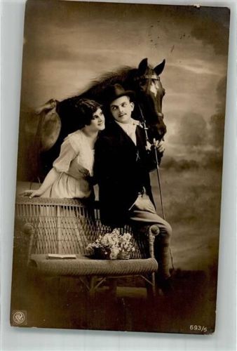 1926 Liebespaar mit einem Pferd am Zügel Poesie / Liebe Nr. 693/5