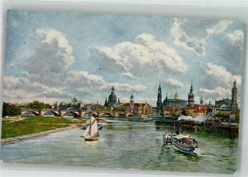 Dresden Altstadt mit Augustusbrücke Hofkirche Frauenkirche und Schloss