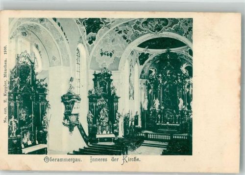 82487 W8103 Oberammergau - Inneres der Kirche