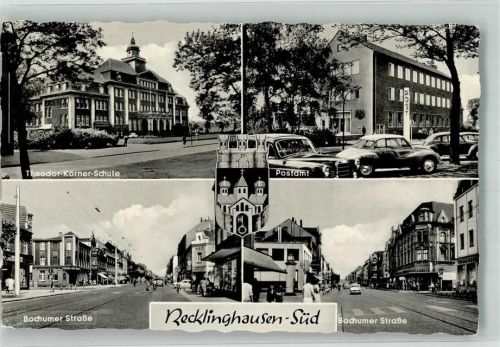 Recklinghausen 1962 Postamt Auto Mercedes Th. Körner Schule Bochumer Straße Wappen