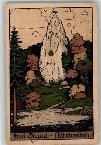 Bad Grund 1922 Hübschenstein Künstlersteindruck großer Bug