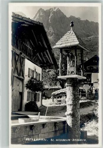 Obergrainau 1931 Denkmal St. Wendelin-Brunnen