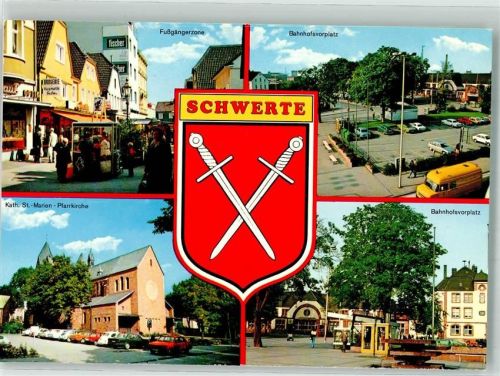 Schwerte Kath. Kirche St. Marien Bahnhofsvorplatz Auto Wappen