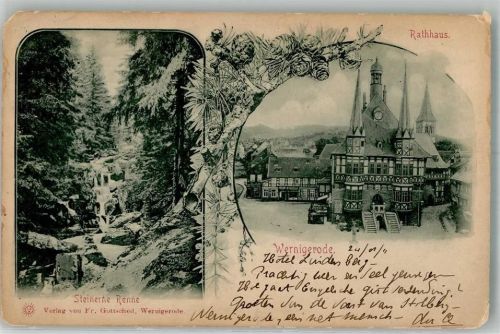 Wernigerode 1911 Rathaus Steinerne Renne