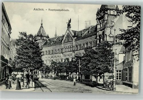 Aachen Litfaßsäule Postamt Straßenbahn