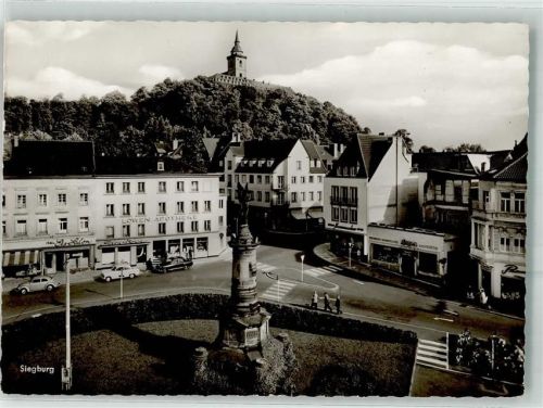 Siegburg 1964 Apotheke Kriegerdenkmal Marktplatz Michaelsberg Auto VW Käfer